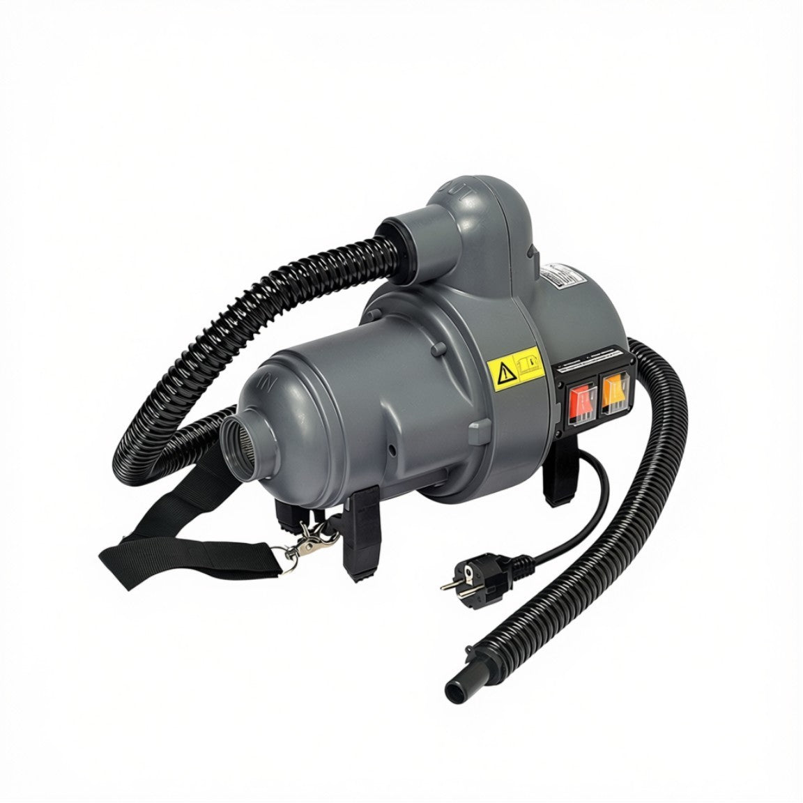 Zodiac Online Shop B221 Bravo 2000 elektrische luchtpomp in grijs met zwarte slang voor rubberboten en RIBs