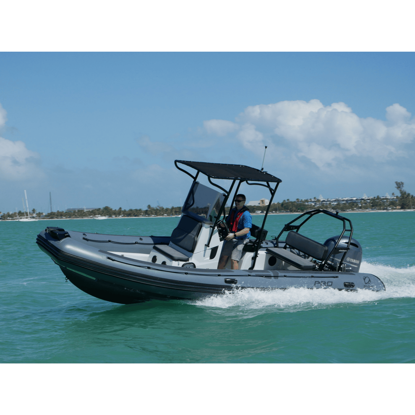 Drijver Zodiac PRO 7 in grijs neopreen hypalon materiaal
